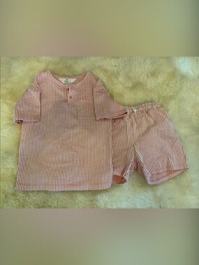 H&M Orange and White Striped Kids Matching Set